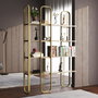 Hanah Home Sierra - Yellow Estantería Barroca Glam Amarilla 124x182x26 cm